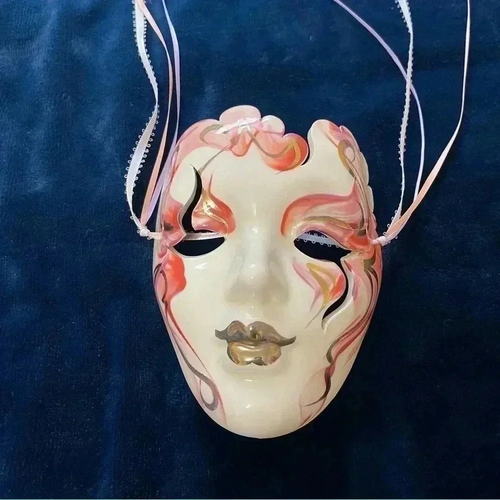 Beautiful Vintage Mardi Gras Ceramic Masks W/ 1 Signed New Orleans